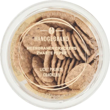 Handgebrand Meergranen Crackers Zwarte Peper 80 g