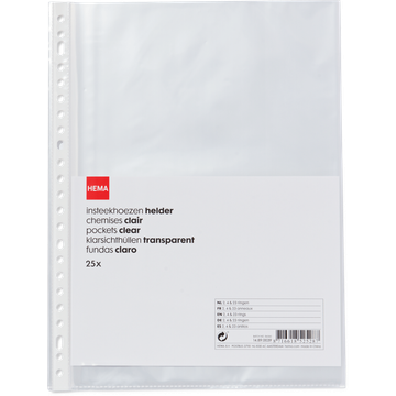 25 insteekhoezen 23R helder