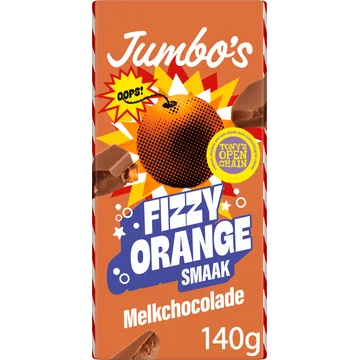 Jumbo's Melkchocolade Fizzy Orange 140 g
