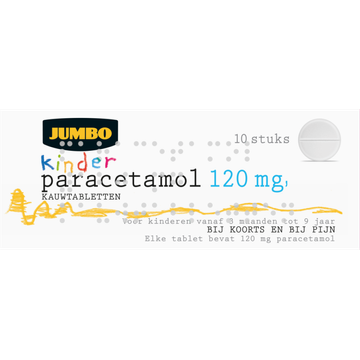 Jumbo Kinderparacetamol 120mg kauwtablet