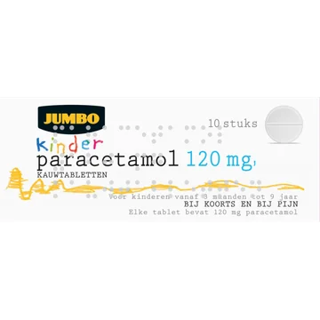 Jumbo Kinderparacetamol 120mg kauwtablet