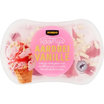 Jumbo Roomijs Aardbei Vanille 100 g