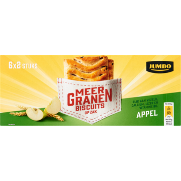 Jumbo Meergranenbiscuits Appel 6 x 2 Stuks