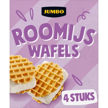 Jumbo Roomijs Wafels 4 Stuks