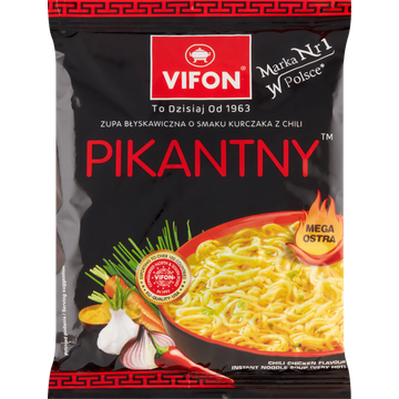 Vifon Pikantny Chili Chicken Flavour Instant Noodle Soup (Very Hot) 70 g