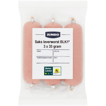 Jumbo Saks Leverworst Kleintjes 3 stuks a 35 g