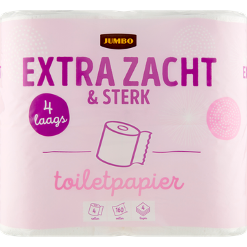 Jumbo Extra Zacht & Sterk 4-Laags Toiletpapier 4 Rollen