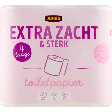 Jumbo Extra Zacht & Sterk 4-Laags Toiletpapier 4 Rollen