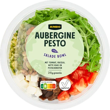 Jumbo Salade Bowl Aubergine Pesto met Tomaat, Rucola, Witte Kaas en Pistachenoten 300 g