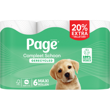 Page Compleet Schoon Recycled Toiletpapier 6 Stuks