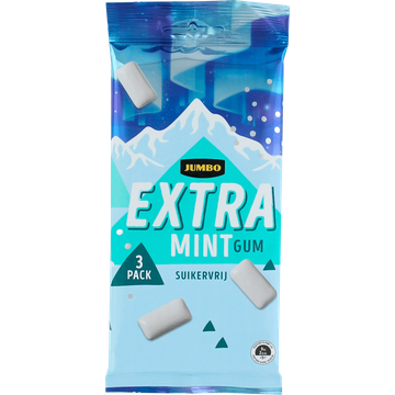 Jumbo Extra Mint Gum Suikervrij 3 x 16,8 g