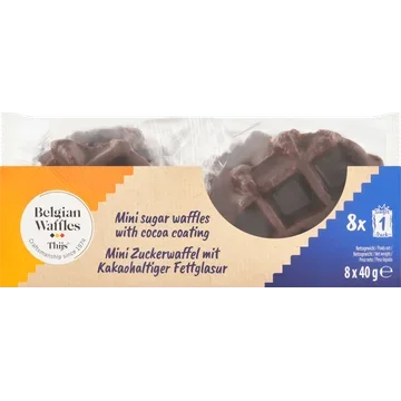 Belgian Waffles Thijs Mini Suikerwafel met Cacaobedekking 8 x 40 g
