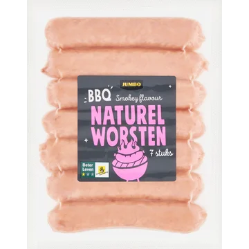 Jumbo BBQ Worst Dun Naturel 7 Stuks