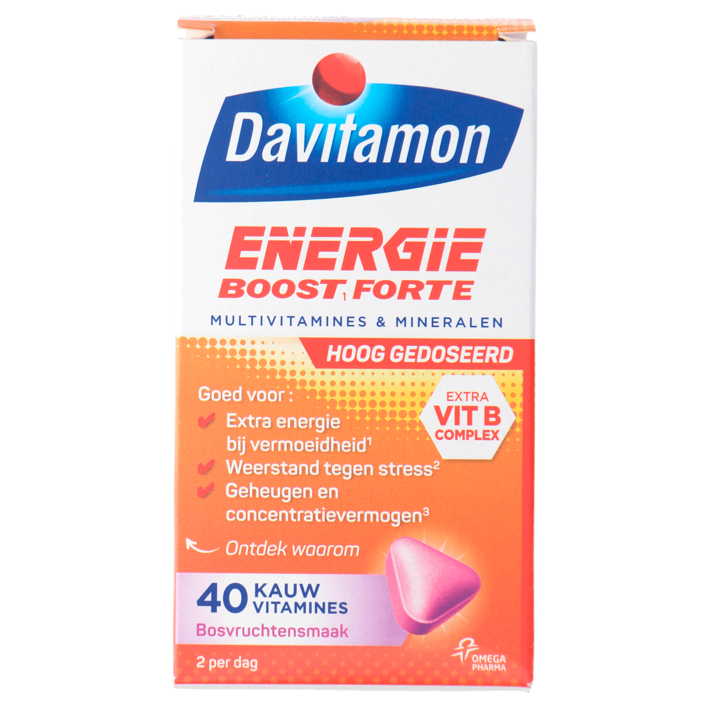 Davitamon Energie Boost Forte kauwvitamines, 40 stuks 