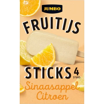 Jumbo Fruitijs Sticks Sinaasappel-Citroen 4 Stuks