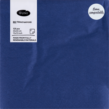 Duni Bio Tissue Napkins 2-Laags 125 Stuks