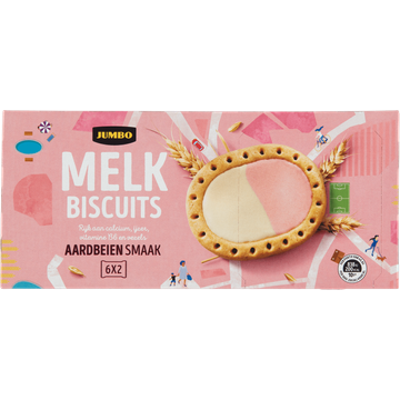 Jumbo Melkbiscuits Aardbeiensmaak 6 Stuks