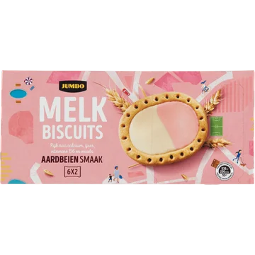 Jumbo Melkbiscuits Aardbeiensmaak 6 Stuks