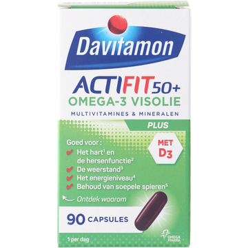 Davitamon Actifit 50+ Omega-3 visolie capsules, 90 stuks