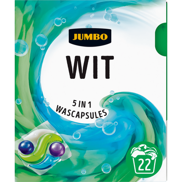 Jumbo Wascapsules 5 in 1 Wit 22 Wasbeurten