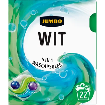 Jumbo Wascapsules 5 in 1 Wit 22 Wasbeurten