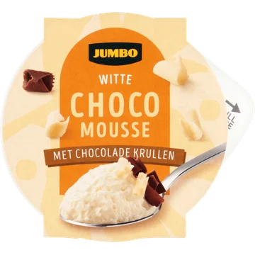 Jumbo Witte Chocolade Mousse met Witte- en Pure Chocoladekrullen 75 g