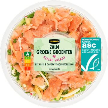 Jumbo Kleine Salade Zalm Groene Groenten met Appel & Doperwt-Yoghurtdressing 190 g