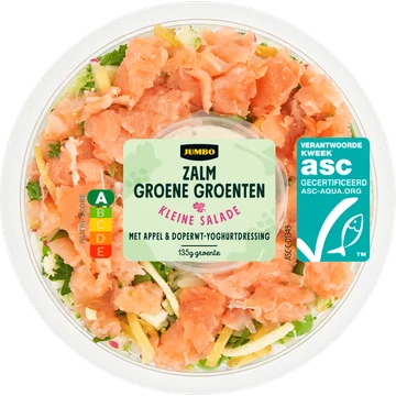 Jumbo Kleine Salade Zalm Groene Groenten met Appel & Doperwt-Yoghurtdressing 190 g