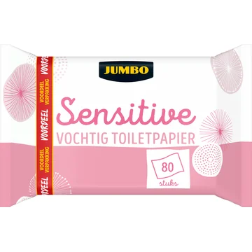 Jumbo Sensitive Vochtig Toiletpapier Voordeelverpakking 80 Stuks
