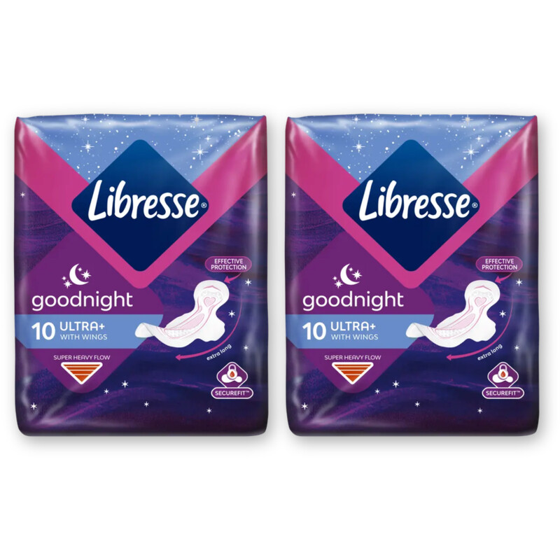 Libresse Goodnight ultra+ wings maandverband 2pck