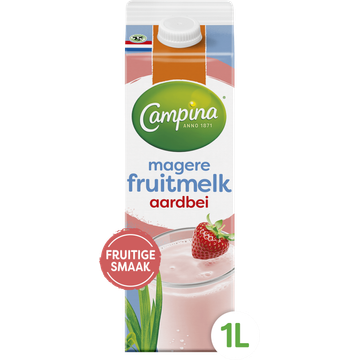 Campina Magere Fruitmelk Aardbei 1 L