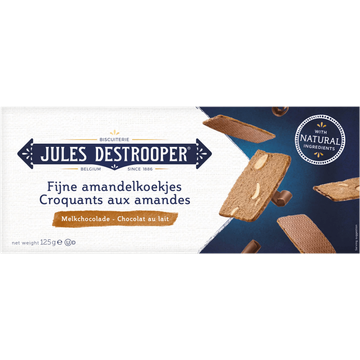 Jules Destrooper Fijne Amandelkoekjes Melkchocolade 125 g