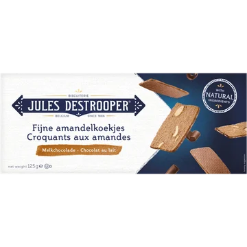 Jules Destrooper Fijne Amandelkoekjes Melkchocolade 125 g