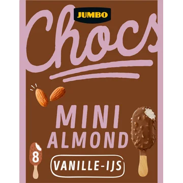 Jumbo Chocs Mini Almond Vanille-IJs 8 Stuks 304 g
