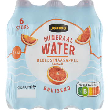 Jumbo Bruisend Mineraalwater Bloedsinaasappel Smaak 6 x 500ML