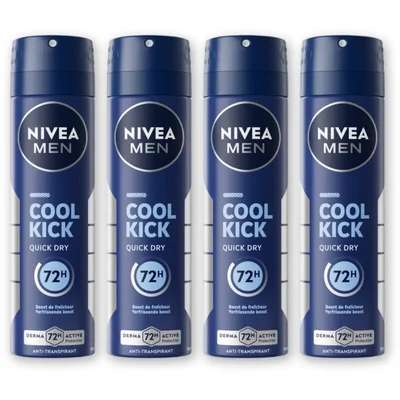 NIVEA Men cool kick anti transpirant spray 4pk