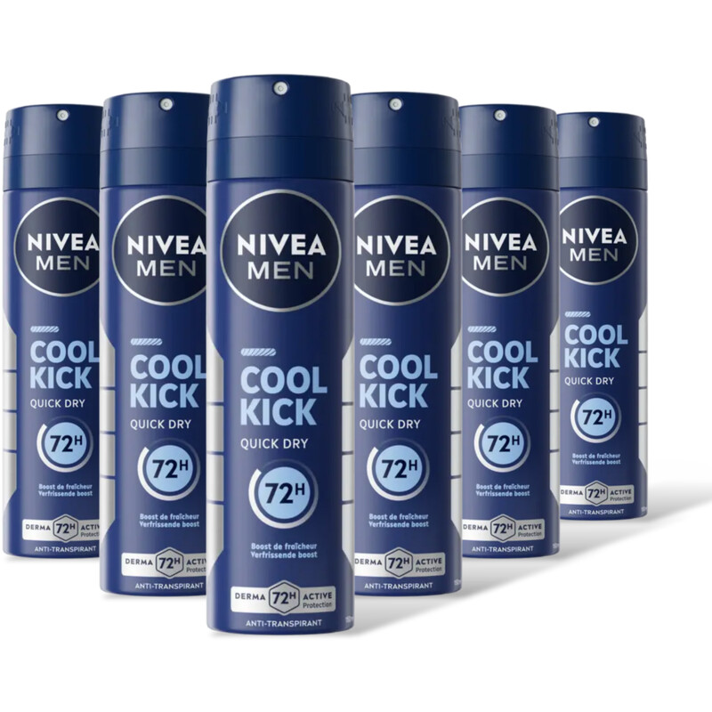NIVEA Men cool kick anti transpirant spray 6pk