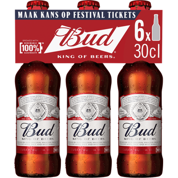 Bud Bier Flessen 6 x 300ML