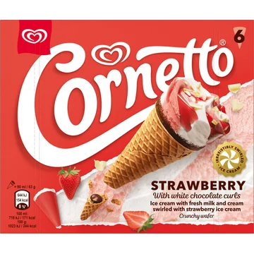 Cornetto IJs Aardbei 6 x 90 ml