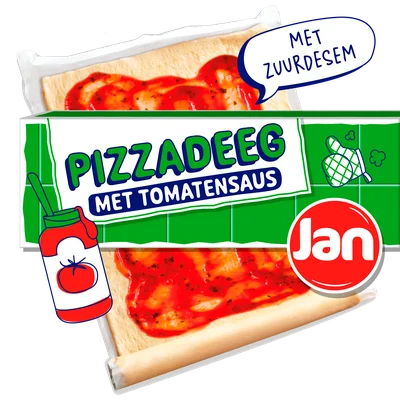 Jan Pizzadeeg met zuurdesem en tomatensaus (600g)