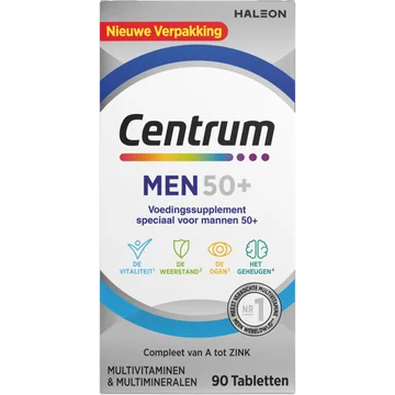 Centrum  Men 50+ multivitaminen & multimineralen tabletten, 90 stuks