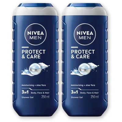 NIVEA Men protect & care douchegel 3-in1 2-pck