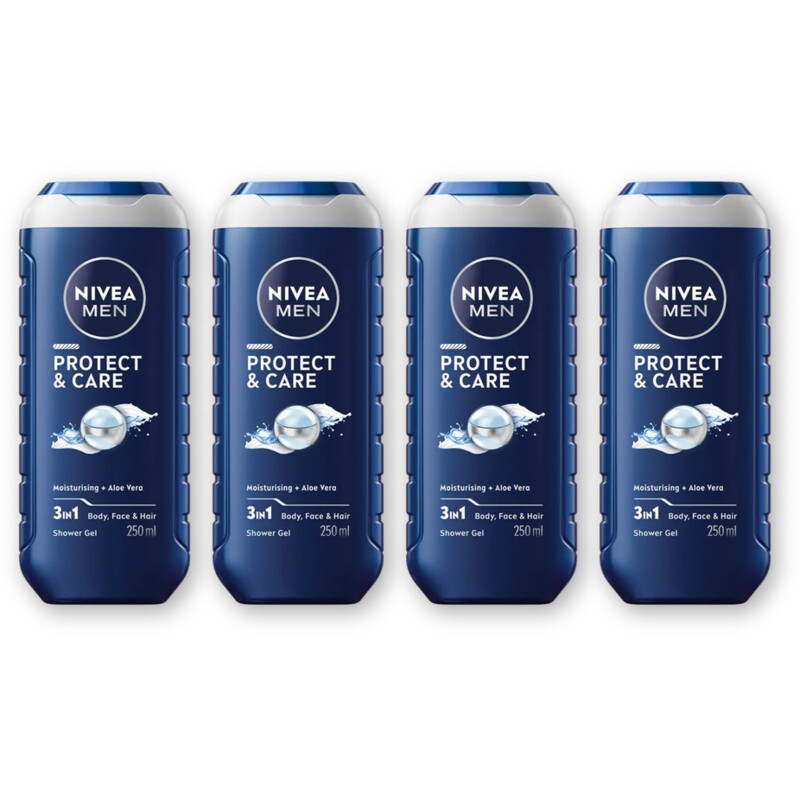 NIVEA Men protect & care douchegel 3-in1 4-pck