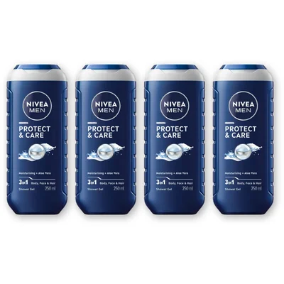NIVEA Men protect & care douchegel 3-in1 4-pck