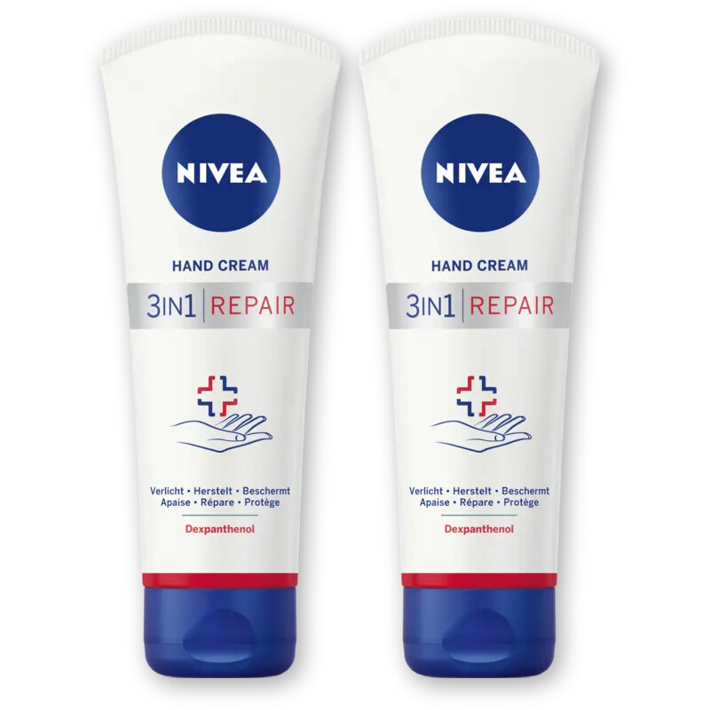 NIVEA 3in1 repair handcreme 24u hydratatie 2pk