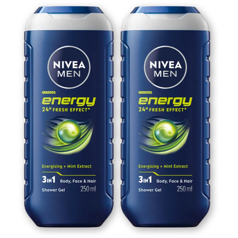 NIVEA Men energy douchegel 3-in-1 met mint 2pk