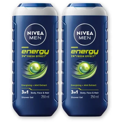 NIVEA Men energy douchegel 3-in-1 met mint 2pk