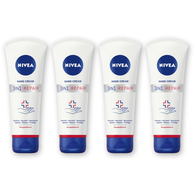 NIVEA 3in1 repair handcreme 24u hydratatie 4pk