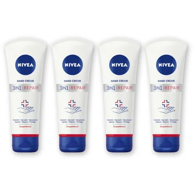 NIVEA 3in1 repair handcreme 24u hydratatie 4pk