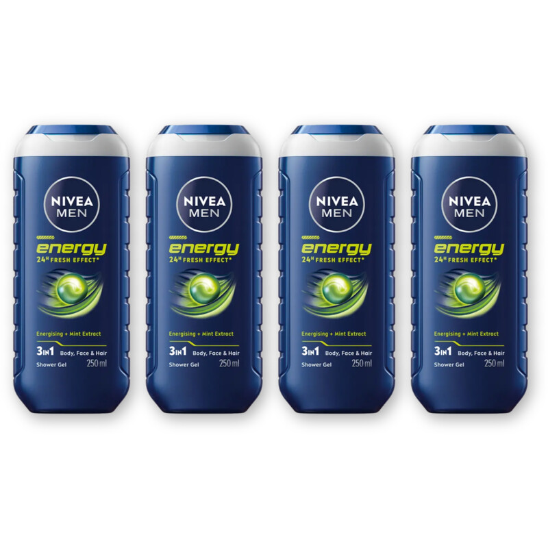 NIVEA Men energy douchegel 3-in-1 met mint 4pk
